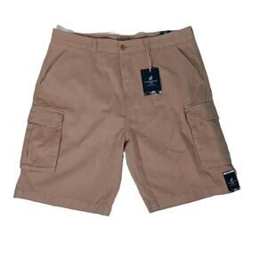NWT Caribbean Joe Cargo Khaki Shorts Men's 40 Tan Twill Cotton